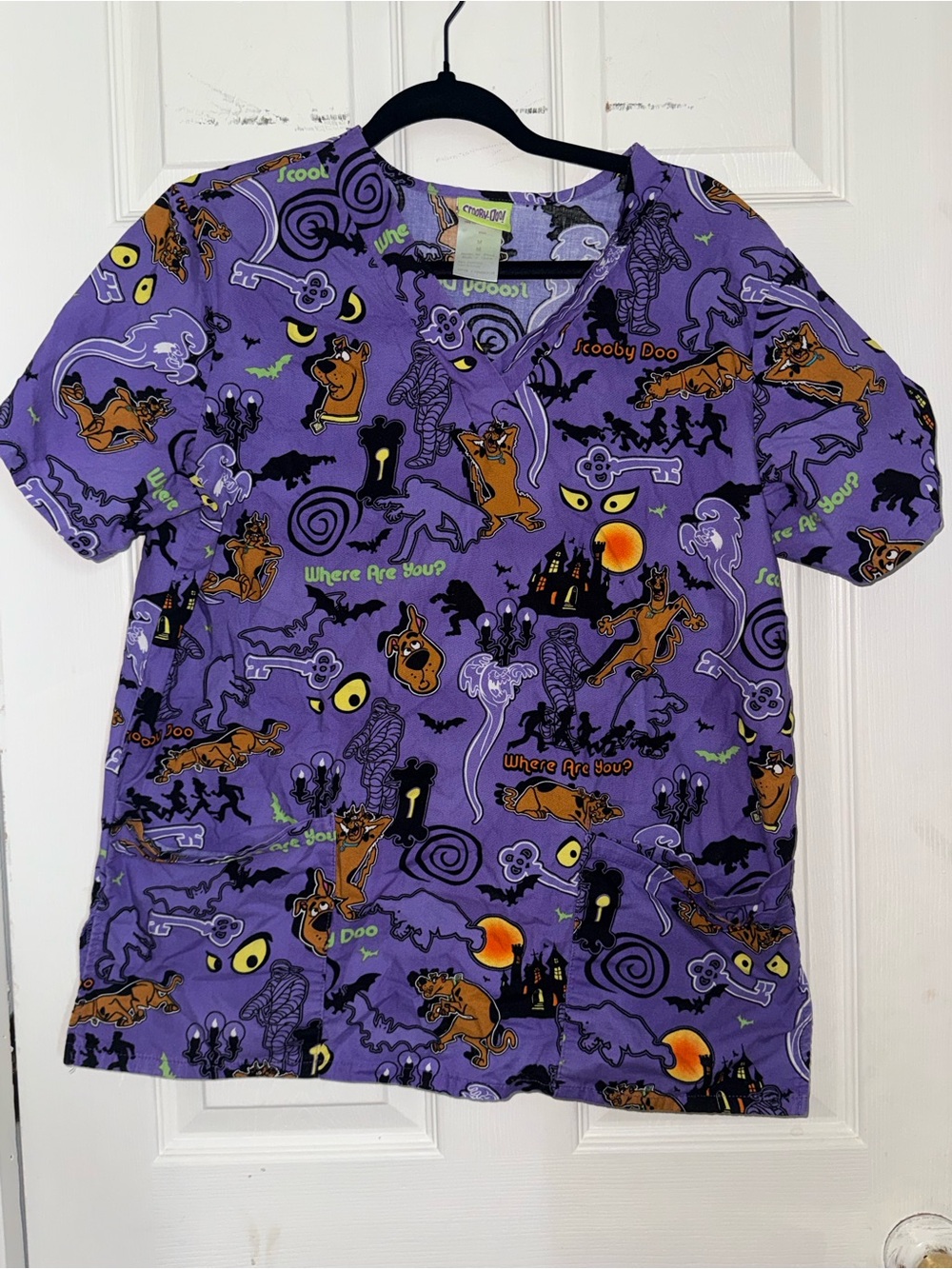 Scooby-Doo Purple Halloween Scrub Top